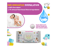 CutetotZ® Premium Organic Baby Wet Wipes | Green Seal® Certified | Pack 01 (80 Wipes)