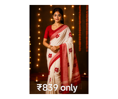 Cotton fabric saree