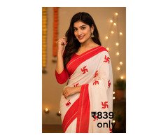 Cotton fabric saree