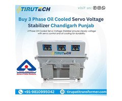 Buy 3 Phase Oil Cooled Servo Voltage Stabilizer Chandigarh Punjab