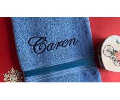 Embroidered bath towels with only name for adults - Image 2/3