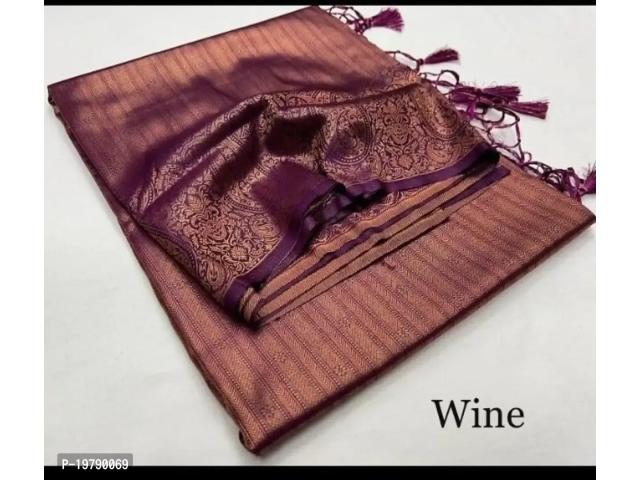 Kanjeevaram Art Silk Woven Design Saree with Blouse Piece - 3/4