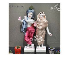 Premium Handcrafted Radha Krishna Marble Idol (Jugal Murti)