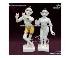 Premium Handcrafted Radha Krishna Marble Idol (Jugal Murti)