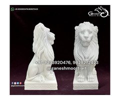 Buy Pure White Marble Lion Statues for Home & Garden