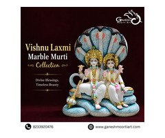 Beautiful Handcrafted Vishnu Laxmi Marble Murti Collection