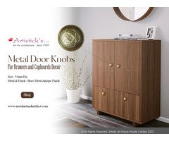 Handcrafted Copper Door Knob with Antique Finish for Wardrobes & Cabinets
