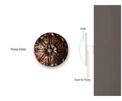 Handcrafted Copper Door Knob with Antique Finish for Wardrobes & Cabinets