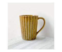 Scalloped Mustard Mugs - Image 1/2