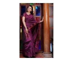 Kuthambulli Voilet Soft Silk Saree